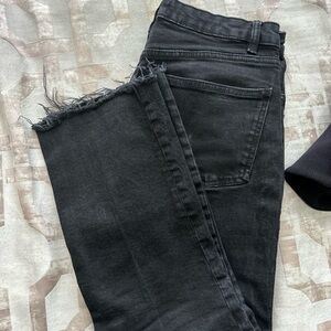Black Frayed Hem Women's Jeans
